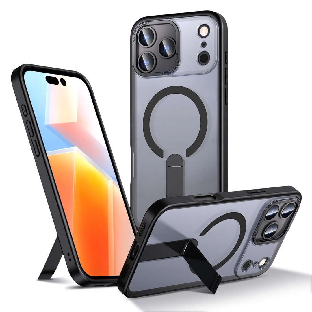 Etui pokrowiec z podstawką na iPhone 17 Pro Hybrid Armor X MagSafe czarny