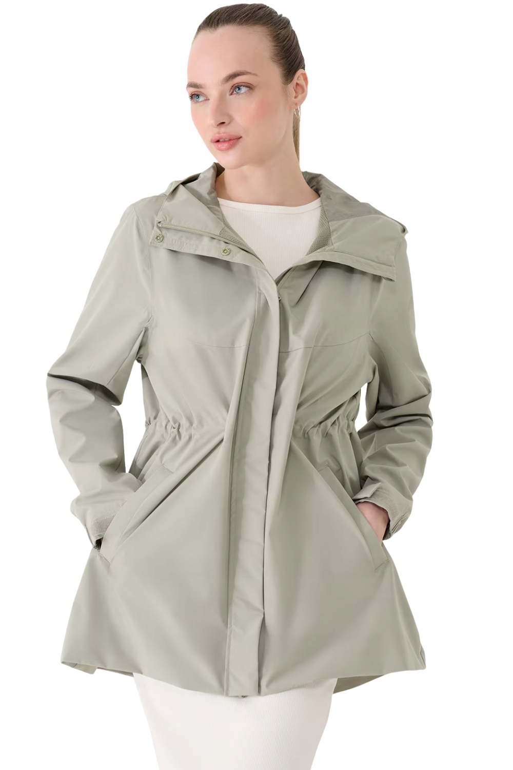 4F Dámská přechodová parka s membránou 8000 olivová Velikost L