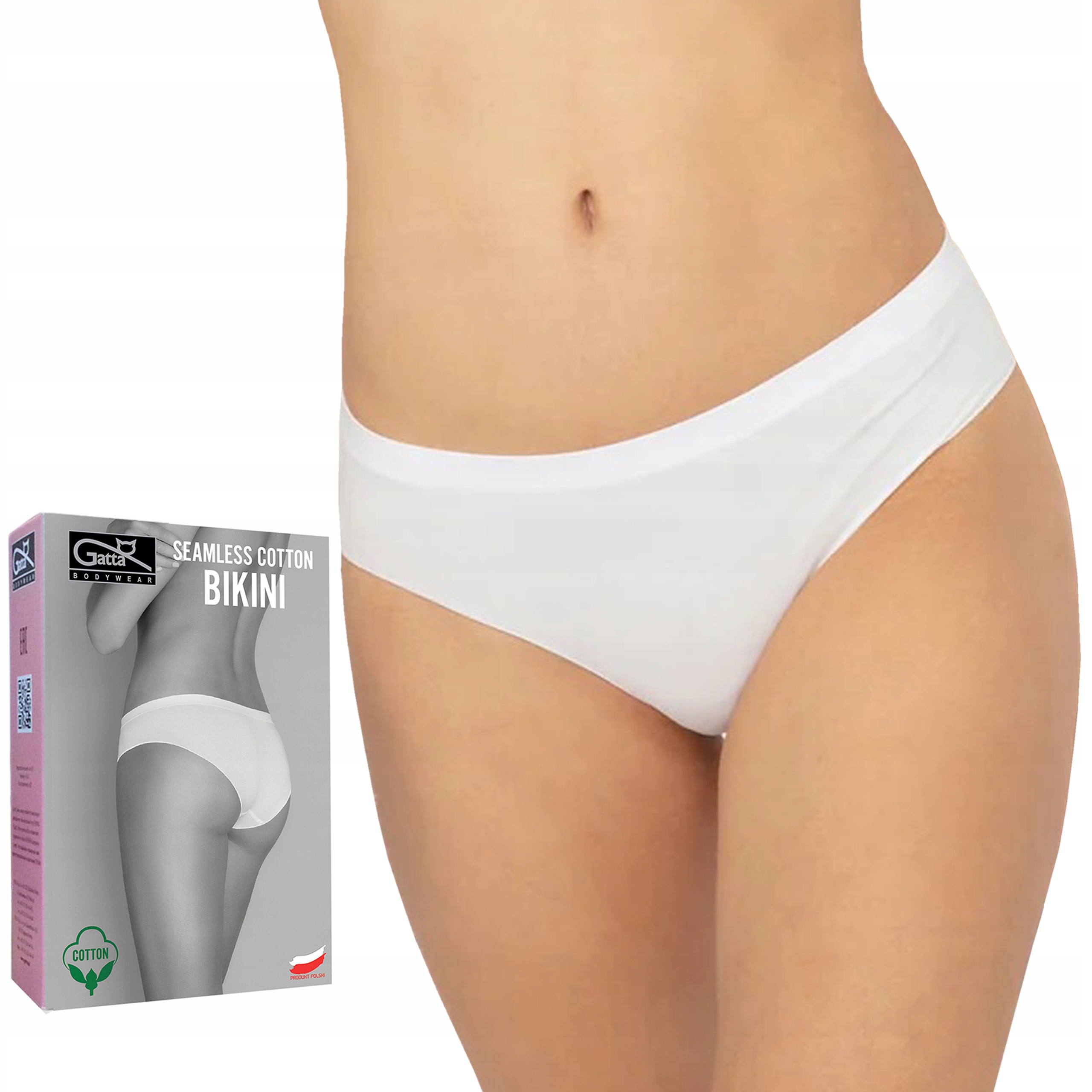 

Majtki Gatta Seamless Cotton Bikini, białe, M