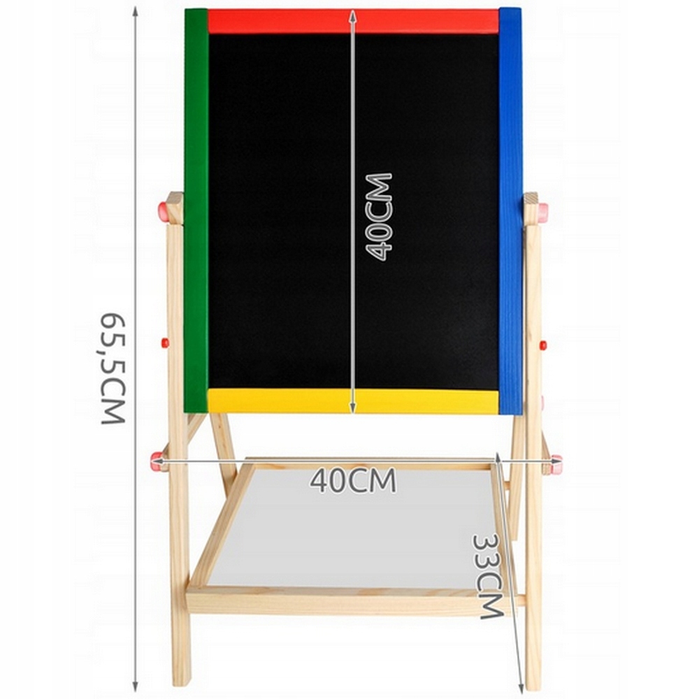 TABLICA EDUKACYJNA DLA DZIECI DUŻA MAGNETYCZNA KREDOWA DWUSTRONNA AKCESORIA Materiał drewno