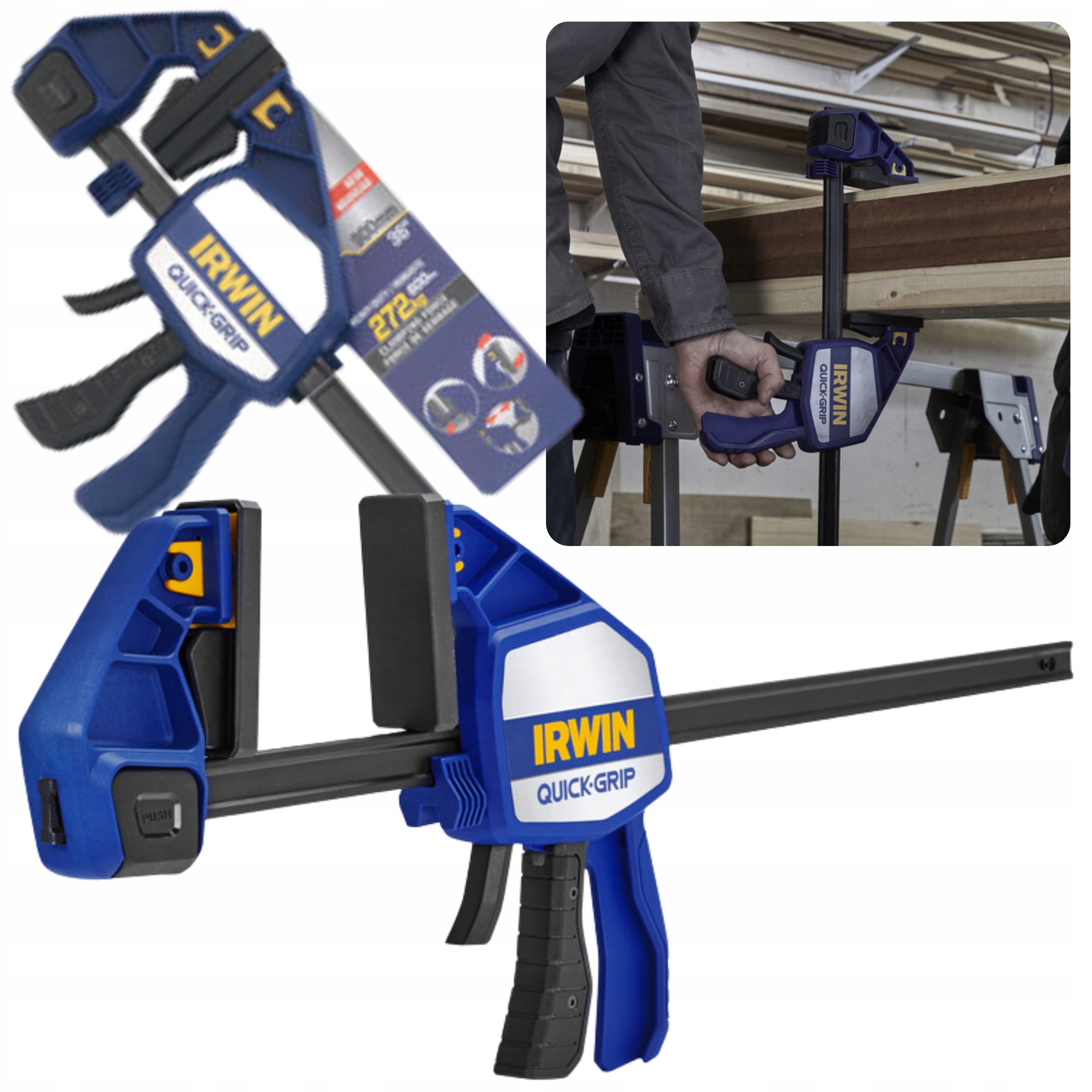 Irwin Ścisk Stolarski Szybkozaciskowy Automat Quick Grip Xp 272kg 900 mm