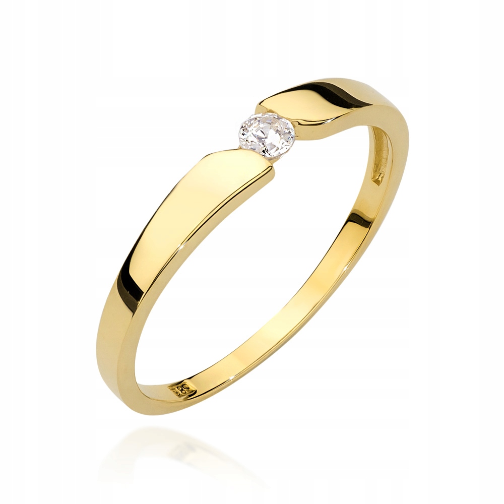Zlatý prstýnek s briliantem 0,08 ct, ryzost 585