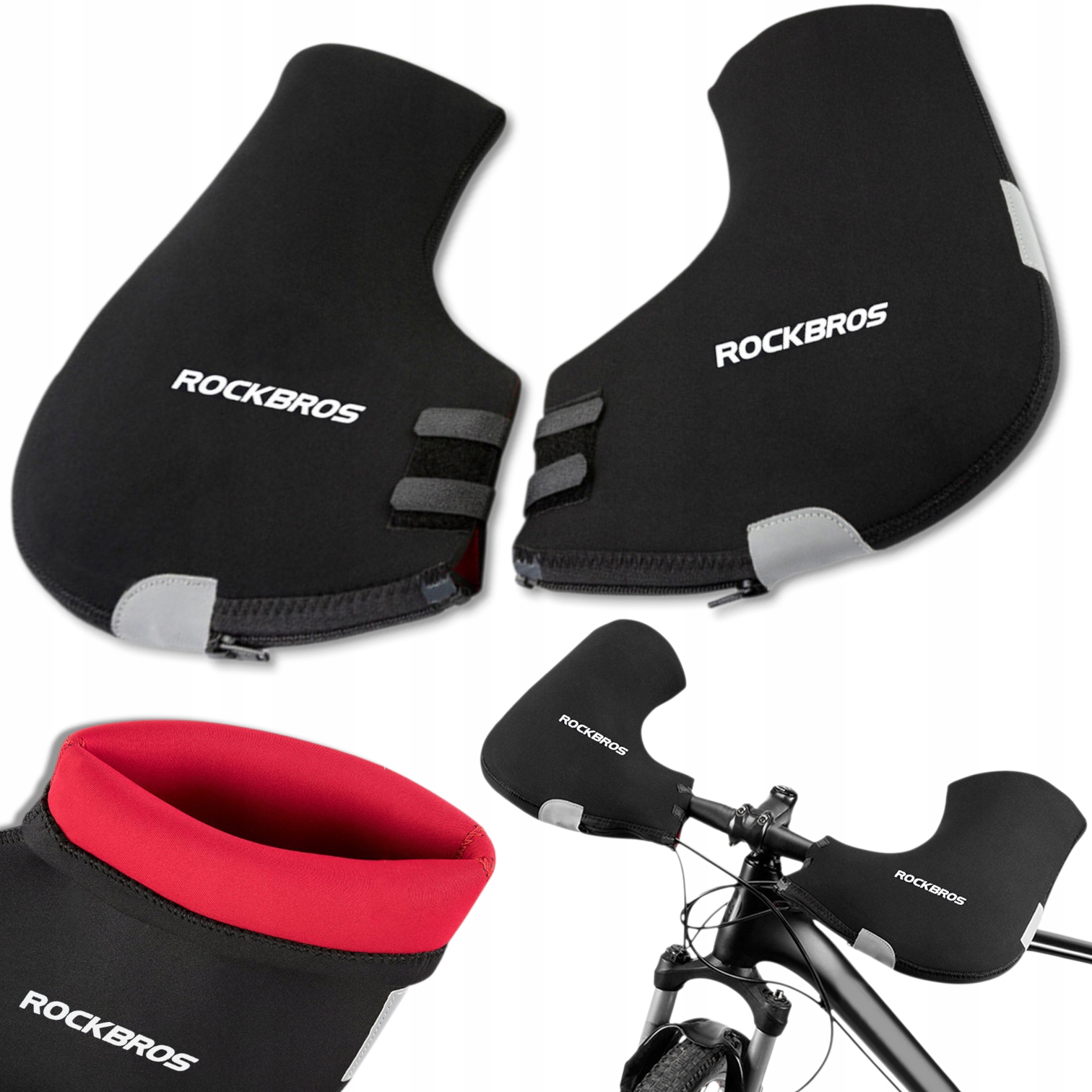 OCIEPLACZE MUFKI NA KIEROWNICĘ ROWEROWĄ ROWER SKUTER ROCKBROS