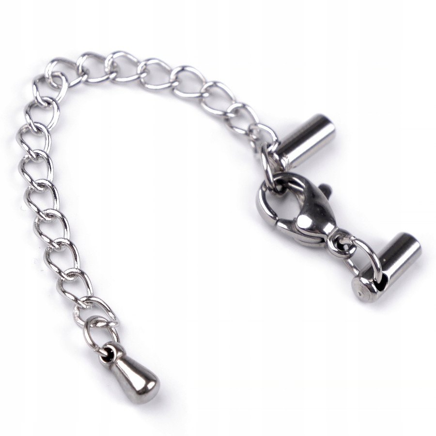 Zapięcie Stal Nierdzewna biżuterii Karabińczyk 7x10 mm Z Łańcuszkiem 50 mm