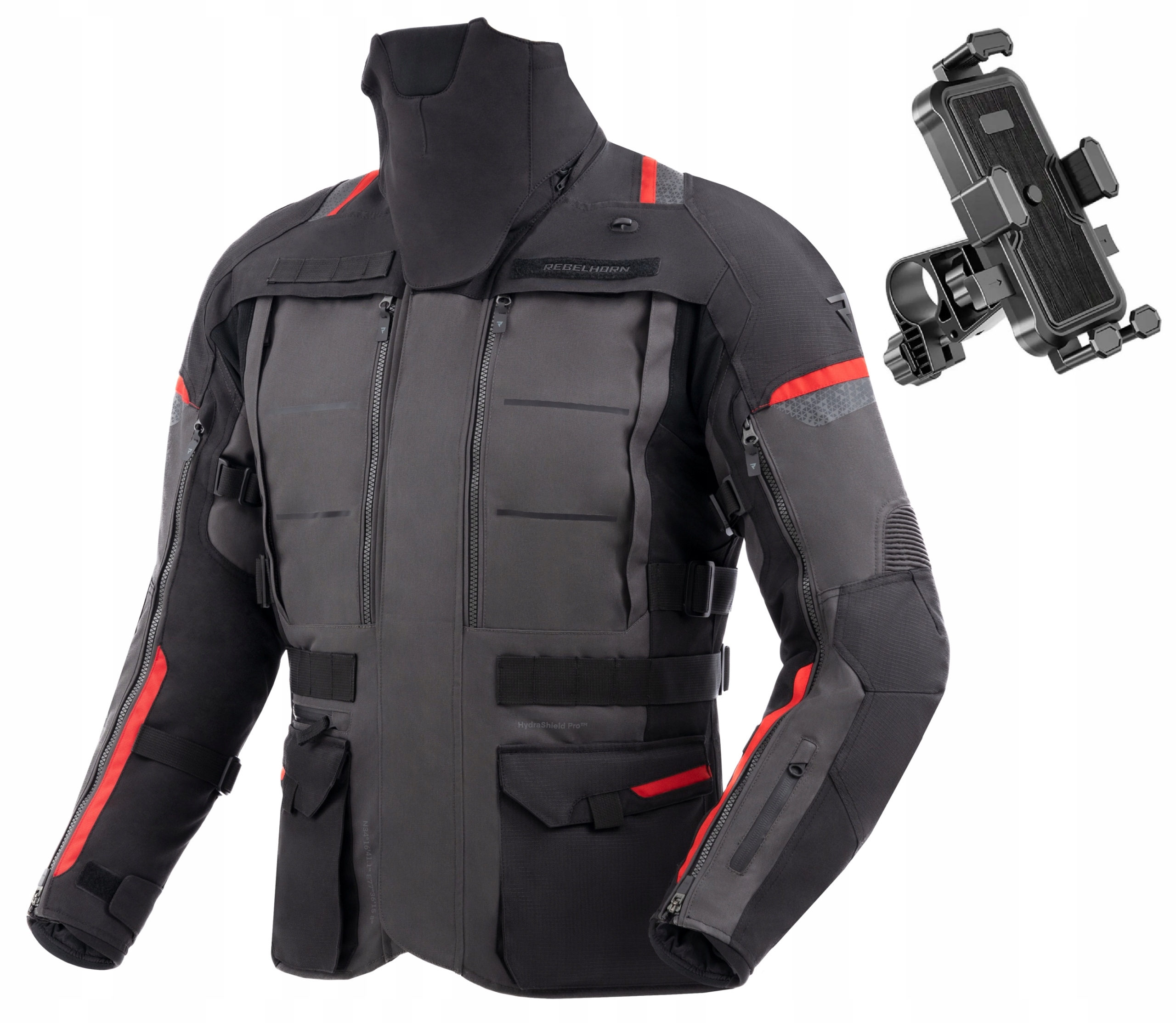 Rebelhorn Cubby V motocyklová bunda dark grey/black/red L držiak zdarma