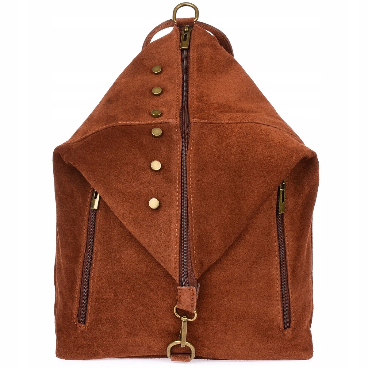 Batoh Dámský Kožený Semišový velký italský A4 kožená kabelka rozkládací