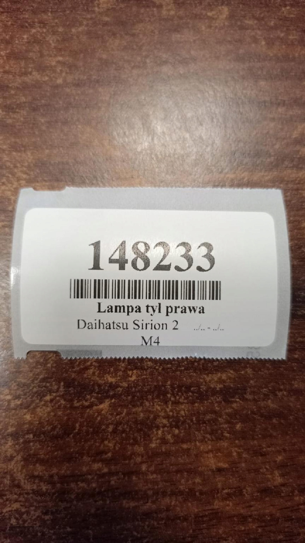 DAIHATSU SIRION II light right rear part 22051762