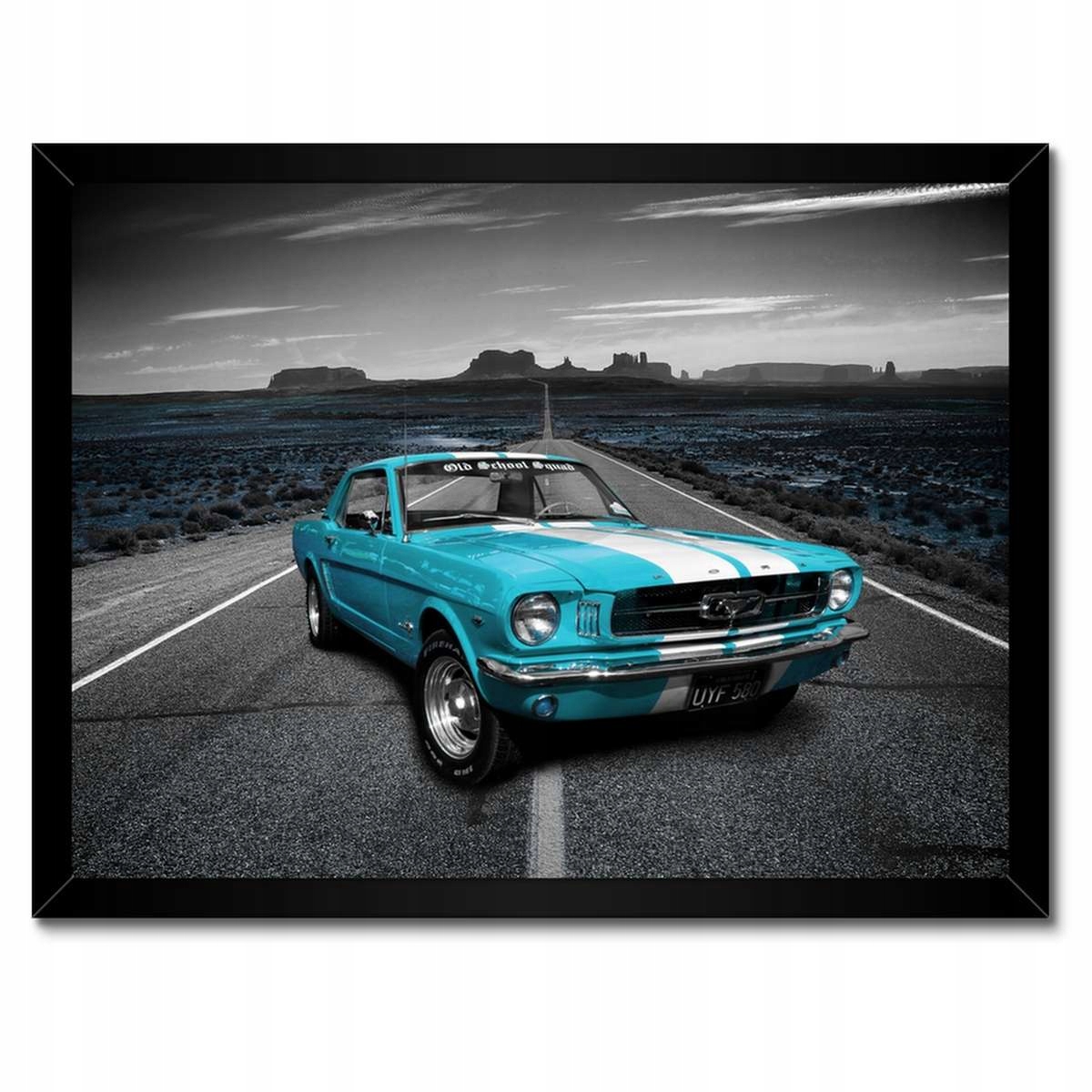 Plakáty v rámu 40x30 Modrý Ford Mustang