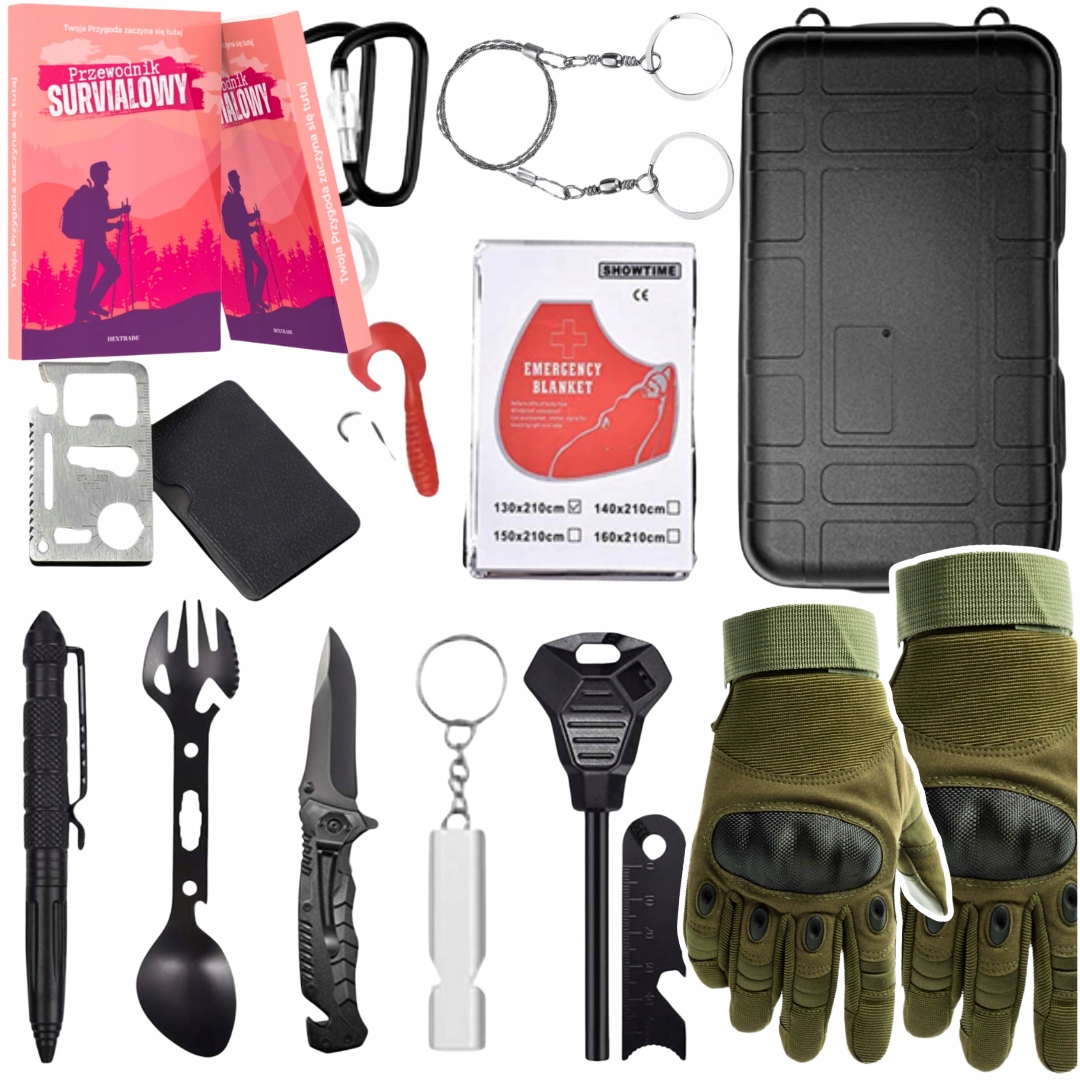 Rękawiczki Taktyczne Khaki Survival Asg Harcerz L Zestaw Survivalowy 32W1