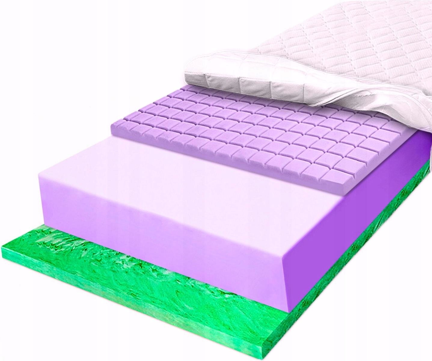 Penový matrac H3 H4 170X190 flexibilný a obalový Verde Cube pevný 14