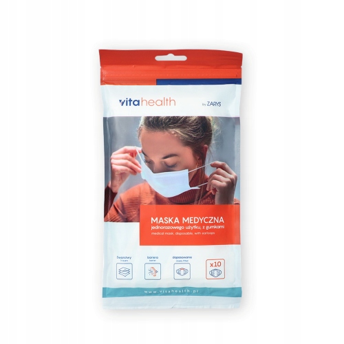 

Vh Zarys Maska medyczna z gumką 3-warstwowa a'10