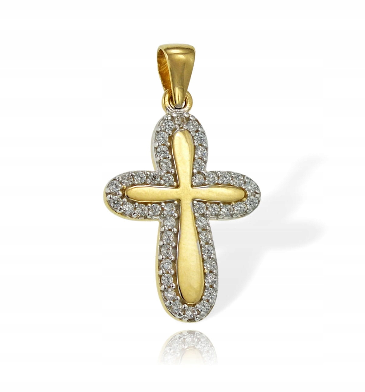 Zlatý kříž Zirkony Zkouška 585