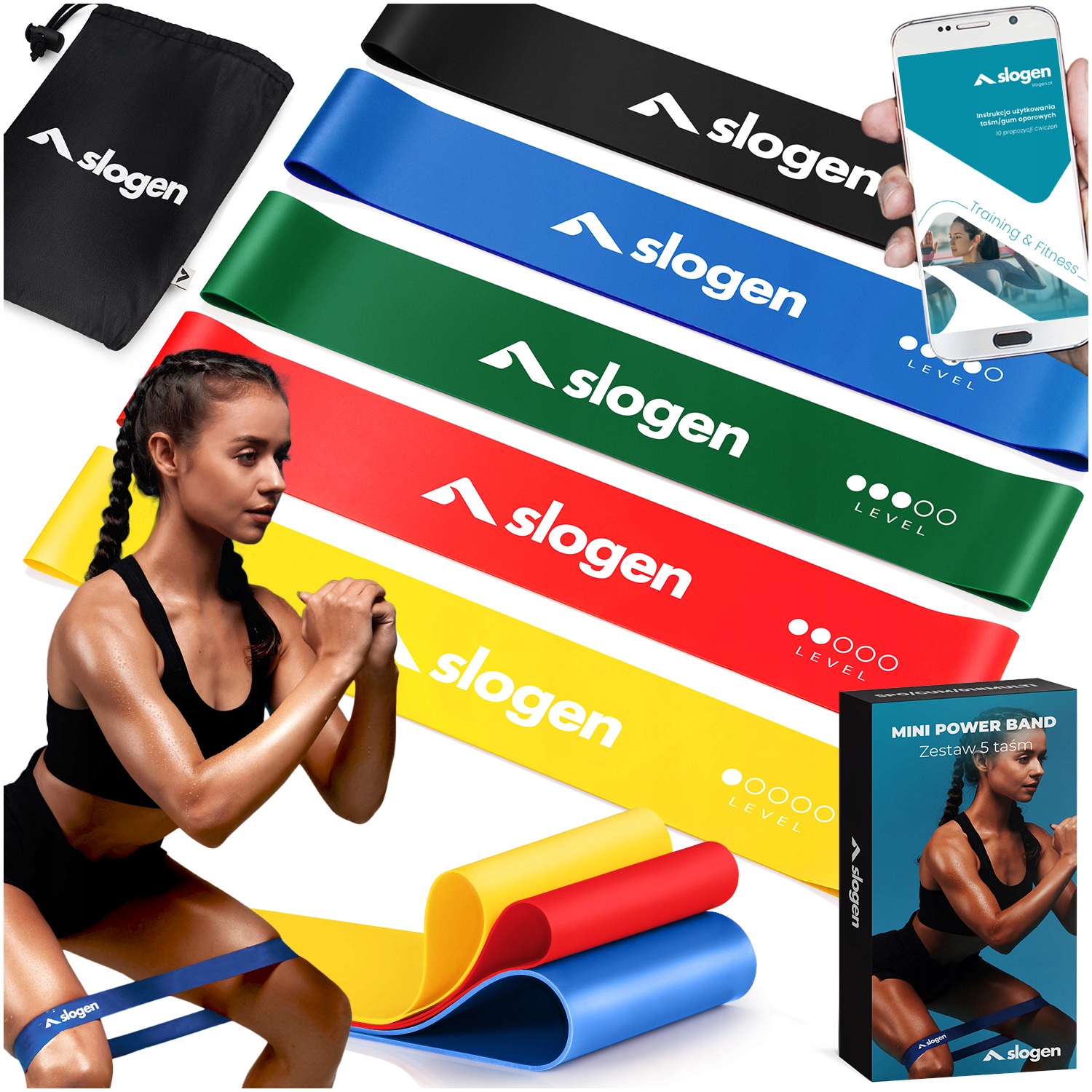 

Zestaw 5 Gum Do Ćwiczeń Mini Band Oporowe Fitness