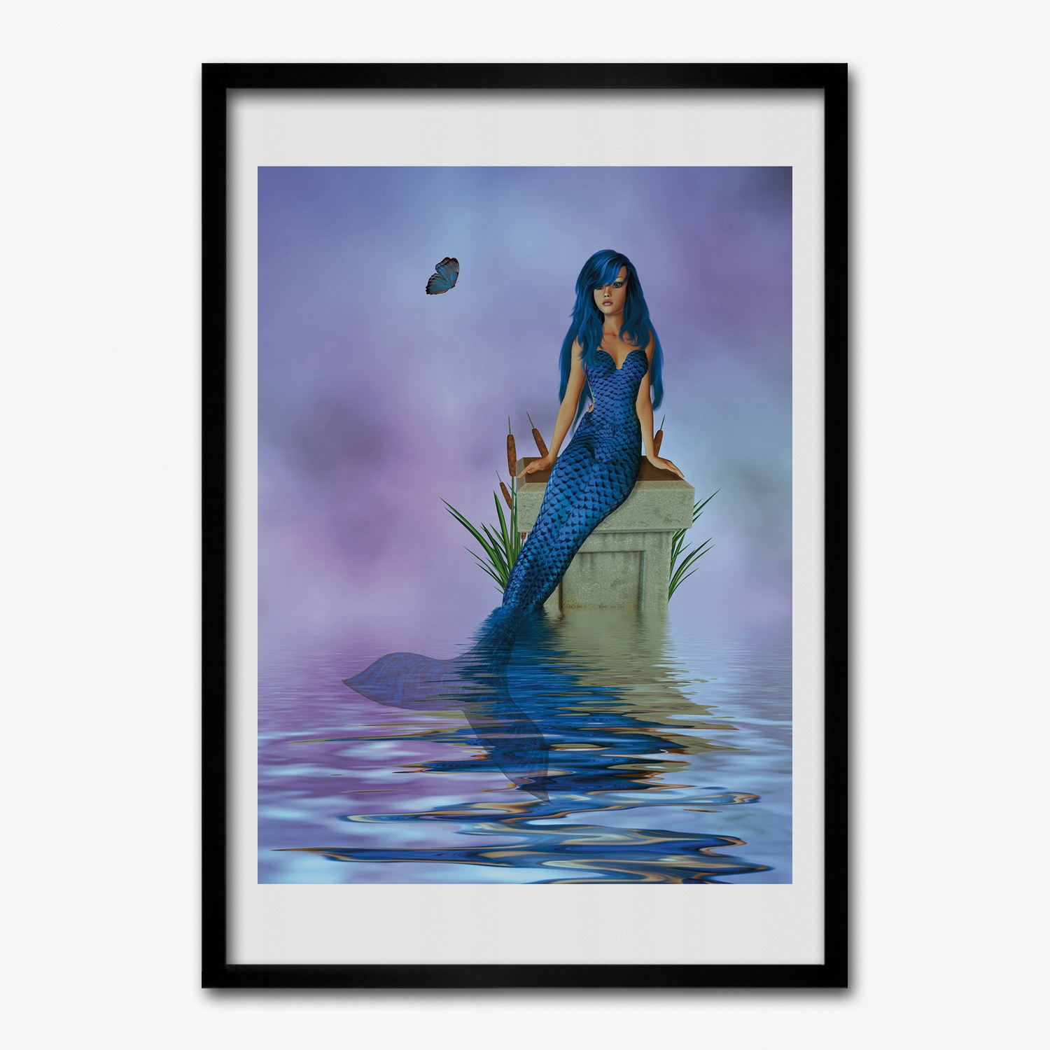 Nástěnný obraz s rámem Syrena ryba voda 50x70 cm