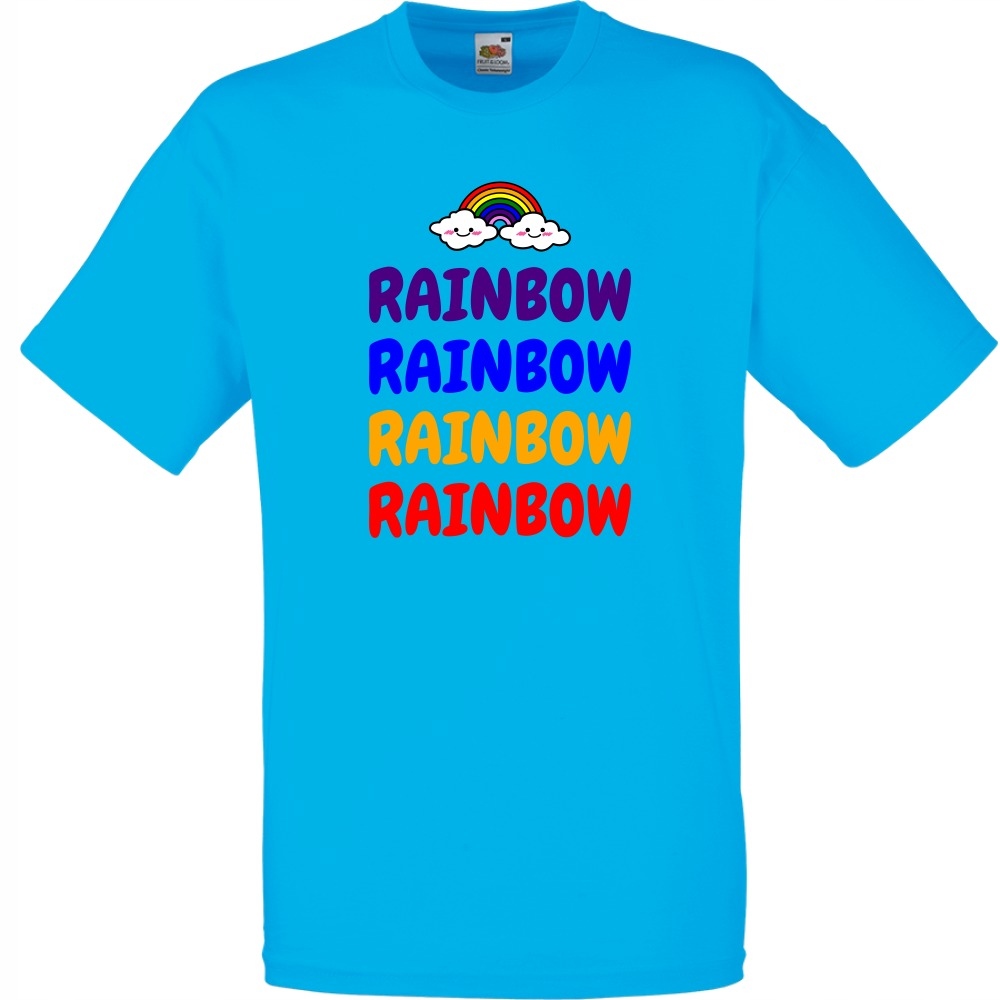 

Koszulka rainbow tęcza chmurki L lazurowa
