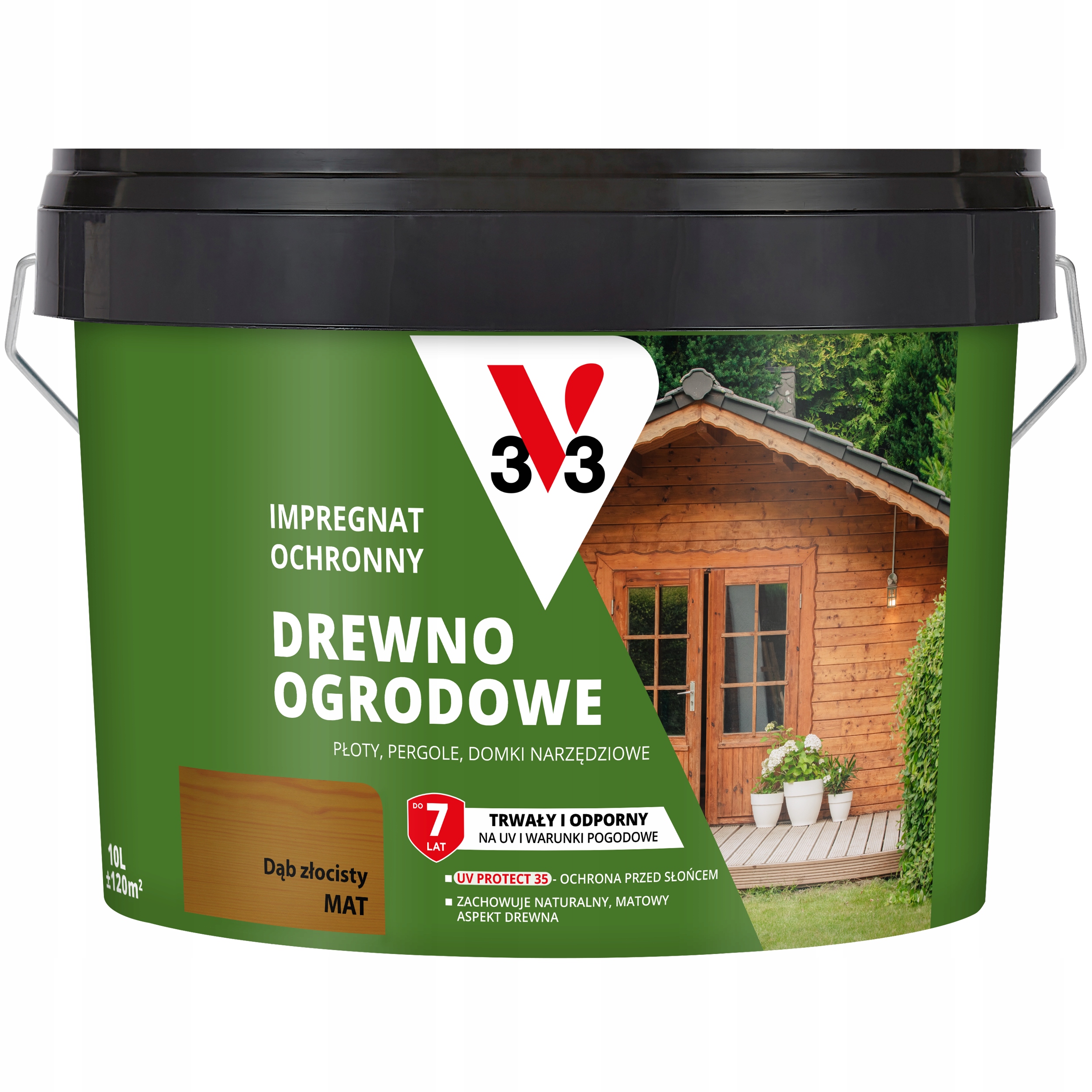 Impregnat do Drewna Ochronny V33 Farba na Zewnątrz 10l Dąb Złocisty