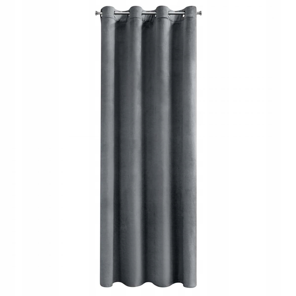 

Gotowa zasłonka na kółkach szary welur 250x140 cm