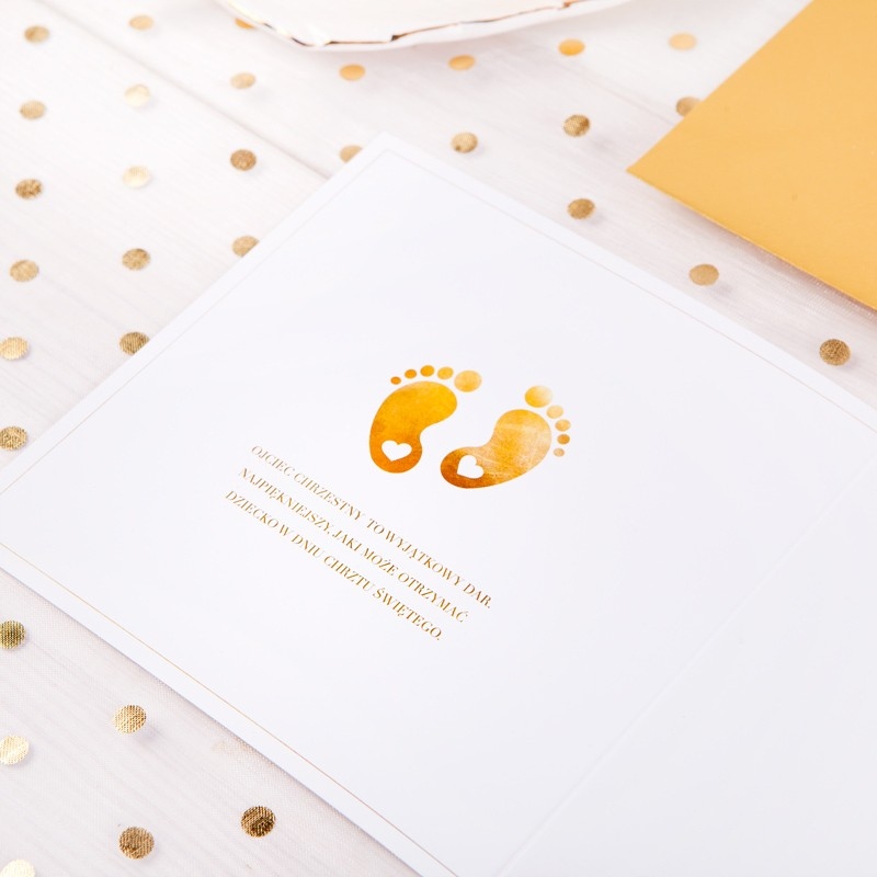 ZDRAPKA CZY ZOSTANIESZ CHRZESTNYM Złote Stópki Kolor dominujący żółty