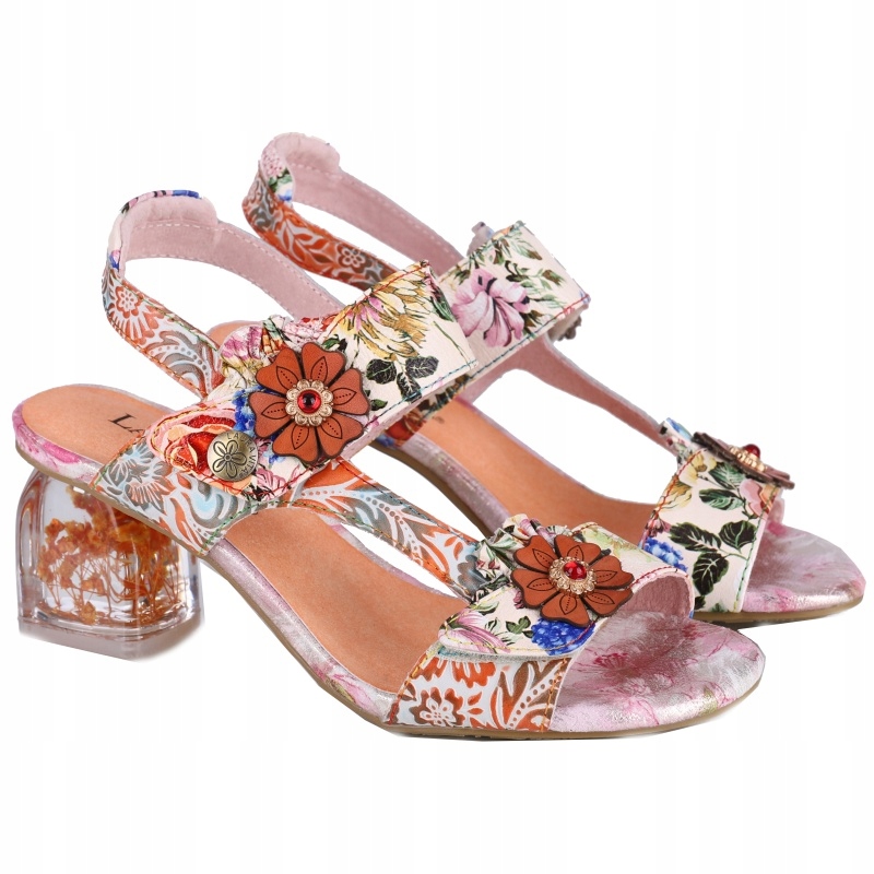 Dámské sandály Laura Vita Framboiseo 26 Corail SL8044B-26BS25 Kůže VEL.40