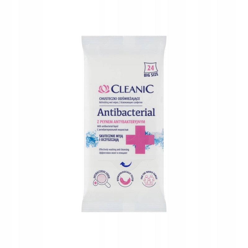 

Cleanic Chusteczki Odświeżające Antybakteryjne 24