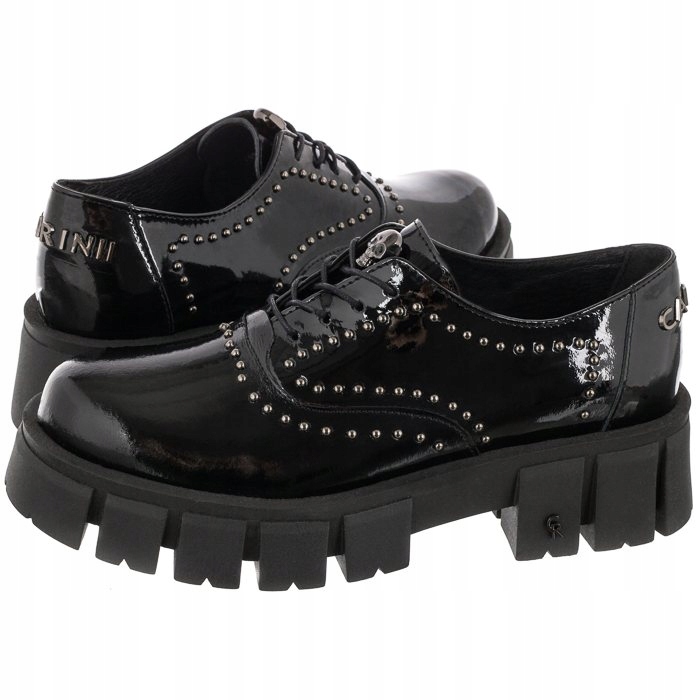 Dámské kožené polobotky Carinii černé B8580/BO-037