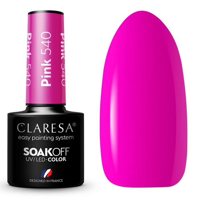 

Claresa Pink 540 Lakier Hybrydowy Rubinowy Różowy