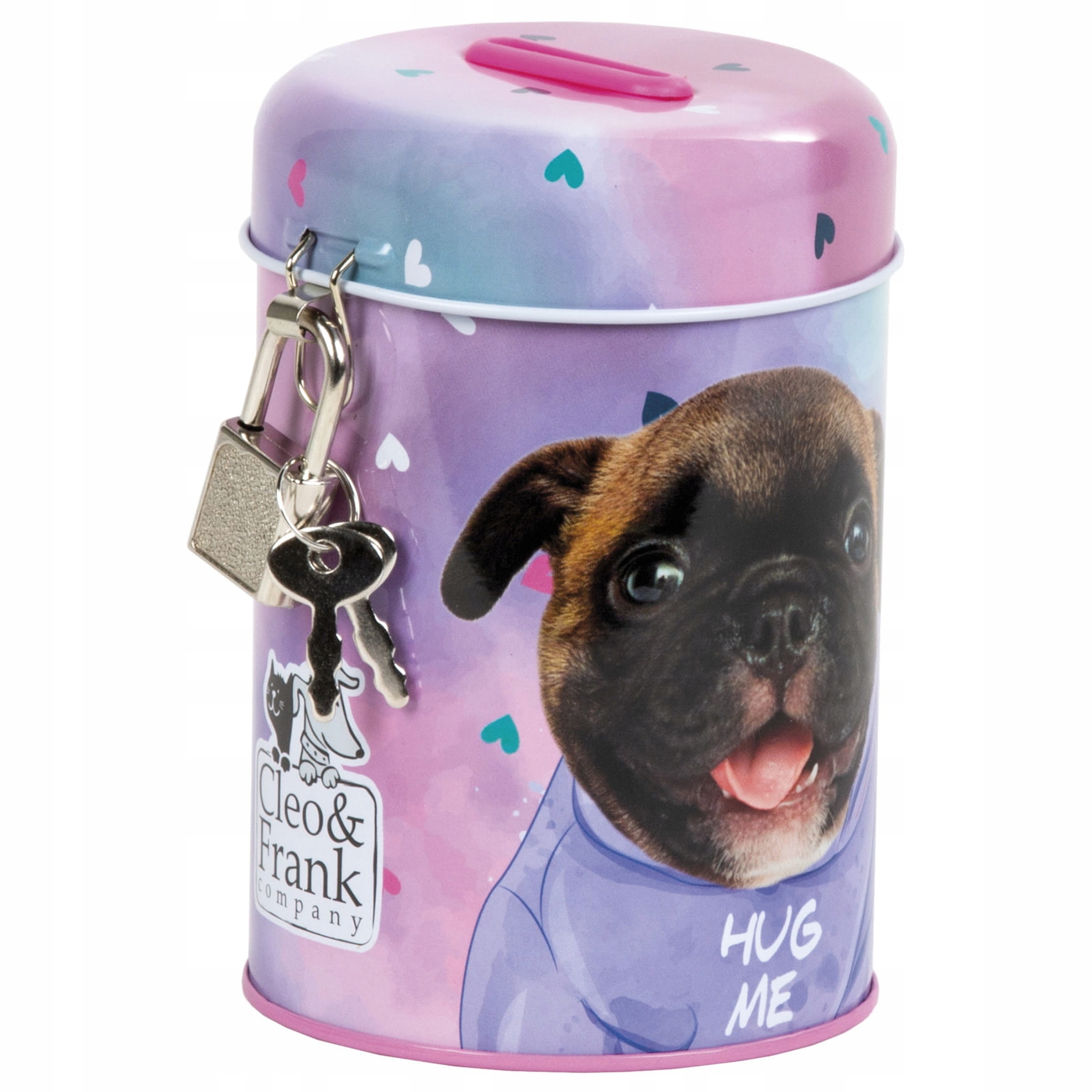 

Metalowa Skarbonka Z Kłódką Z Pieskiem Pieskami