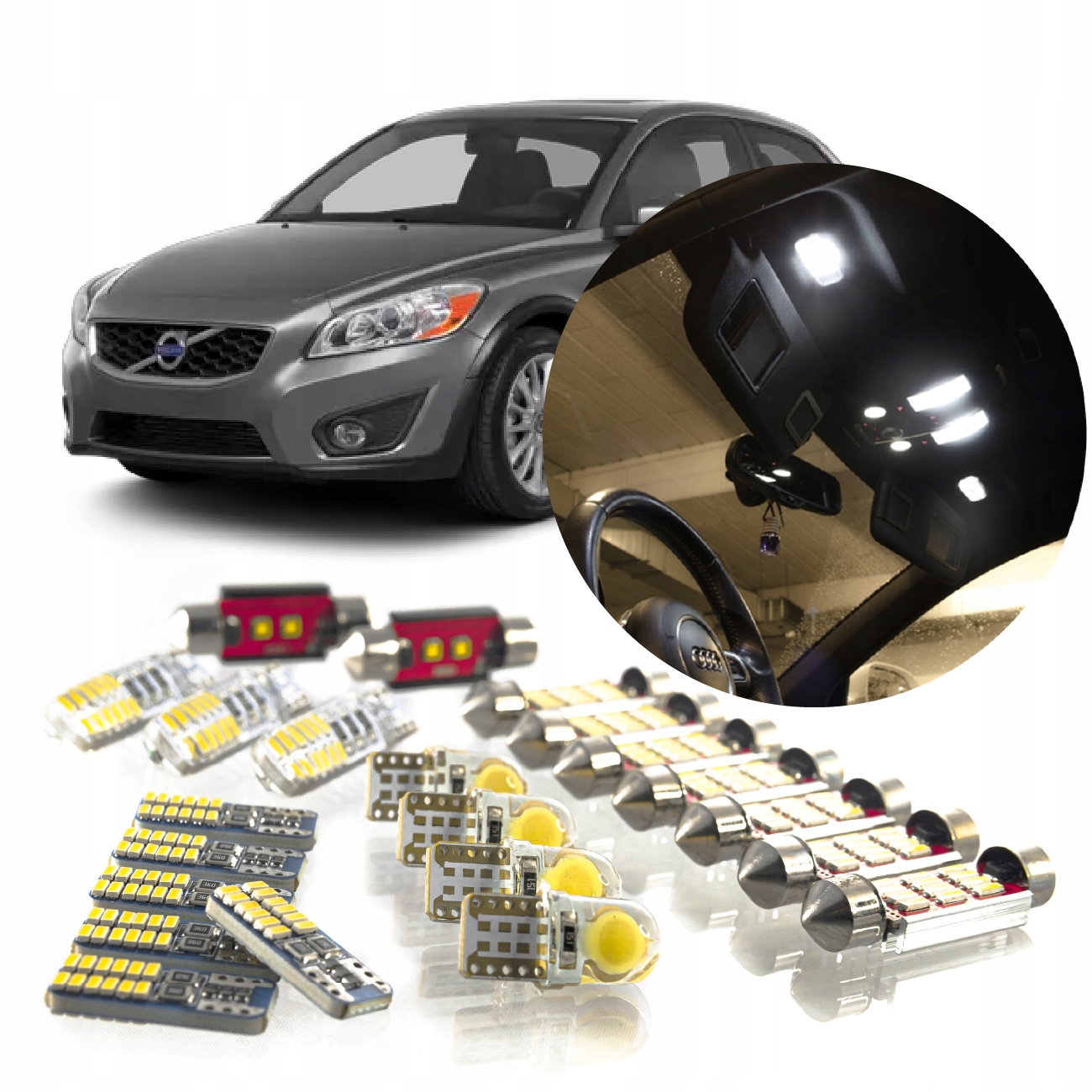 Volvo C30 – sada Led osvětlení interiéru! Vip