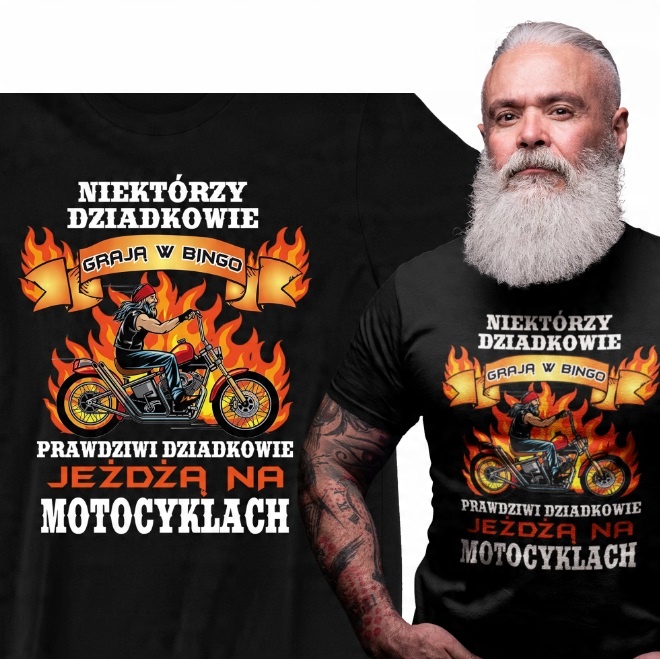 

Koszulka Męska Dziadek Motor Motocykl