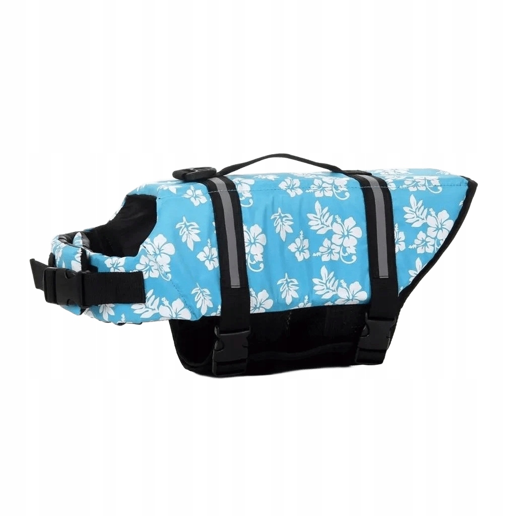 Plovací reflexní vesta pro psa Flower Modrá, L