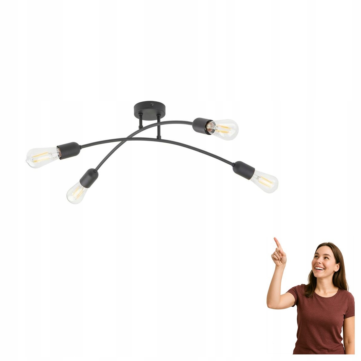 Stropná lampa Helix Black 4687 Tk Lighting