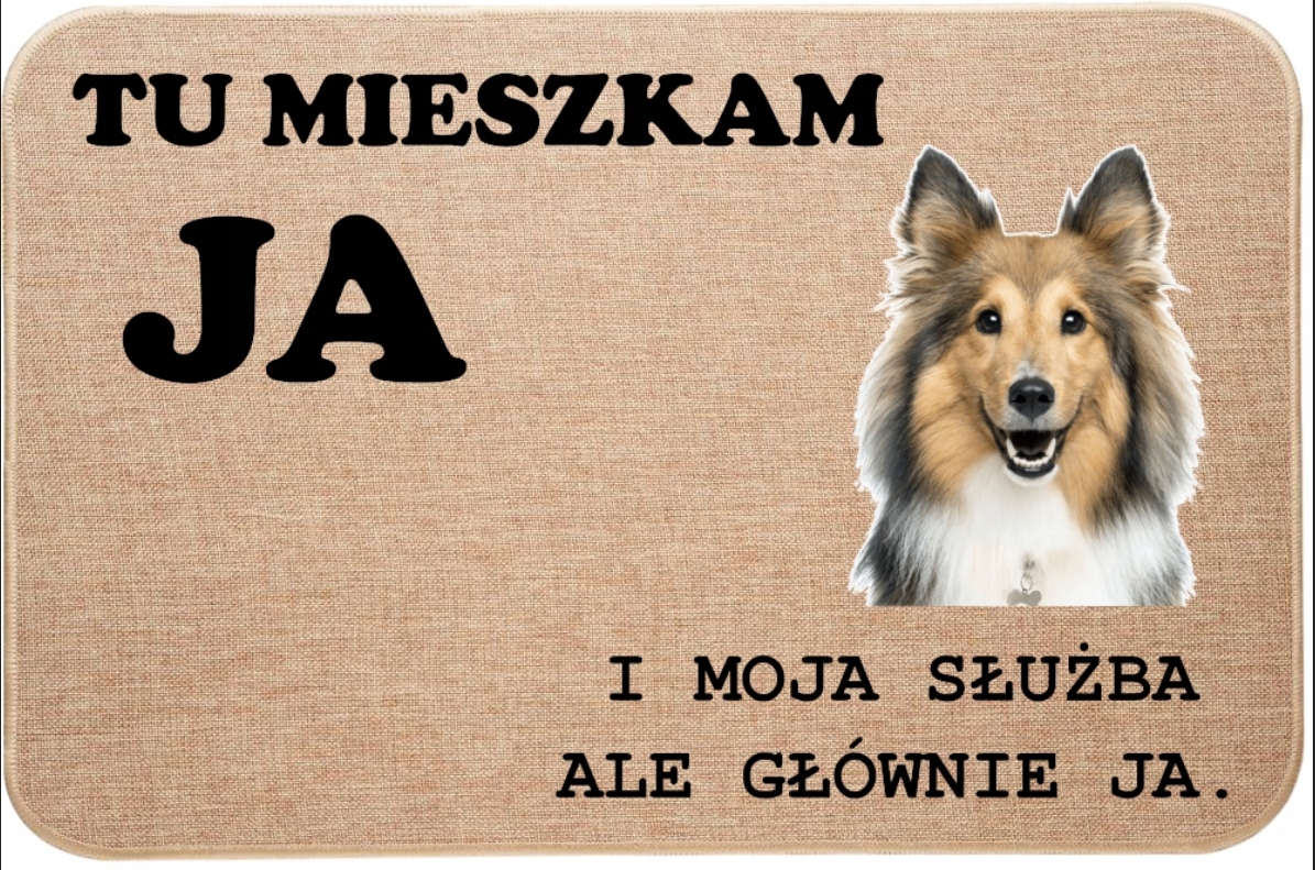 Lněná Vstupní Rohožka Tady Bydlím Jako Kolie Lessie Pes Dárek