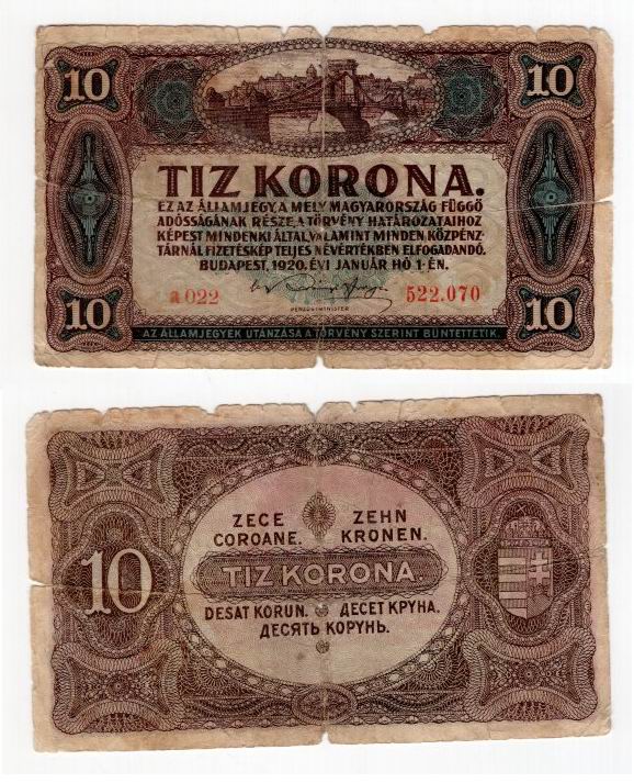 WĘGRY 1920 10 KORONA