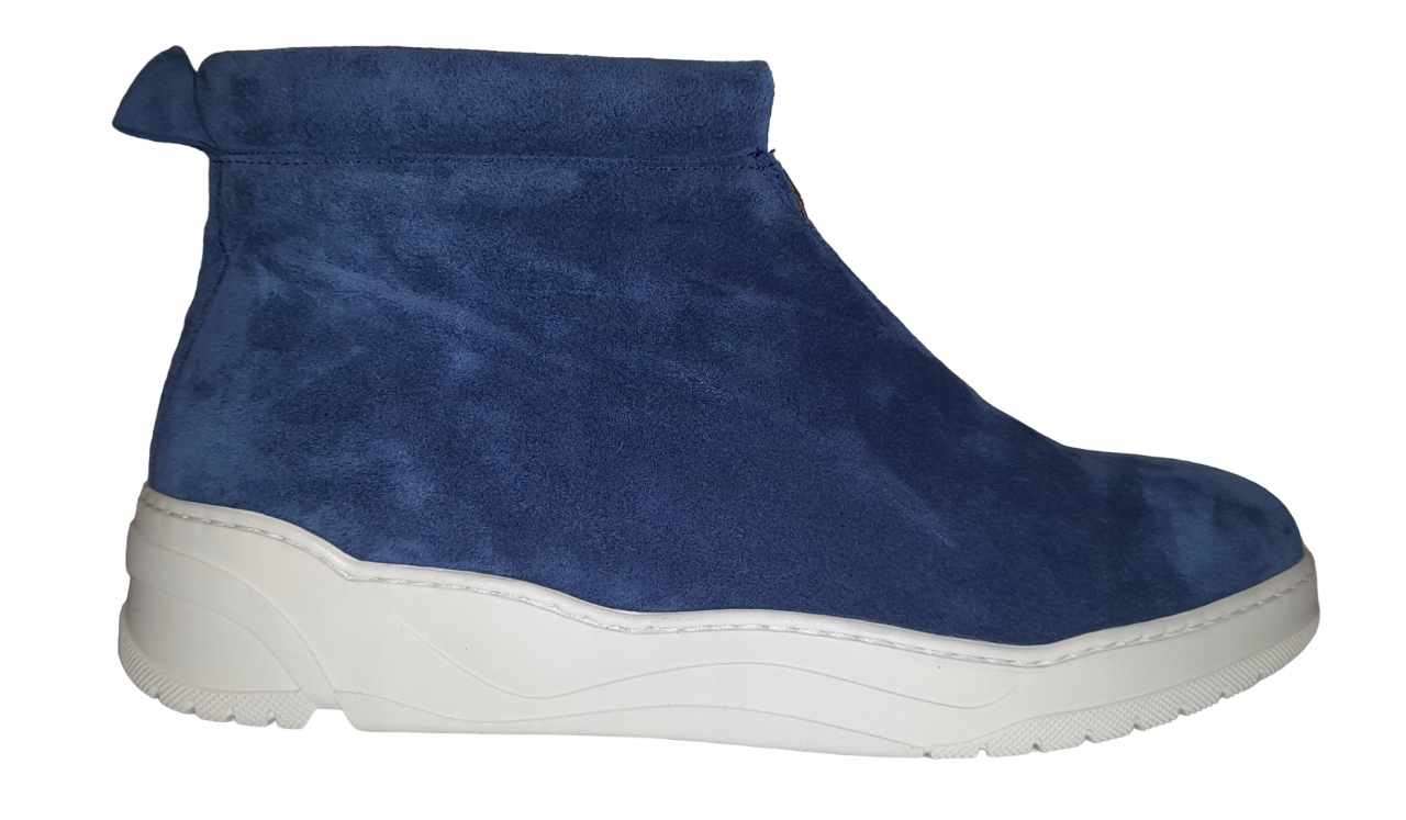 Nude Of Scandinavia J702C dámské kotníkové boty modré, přírodní kůže nubuk 42