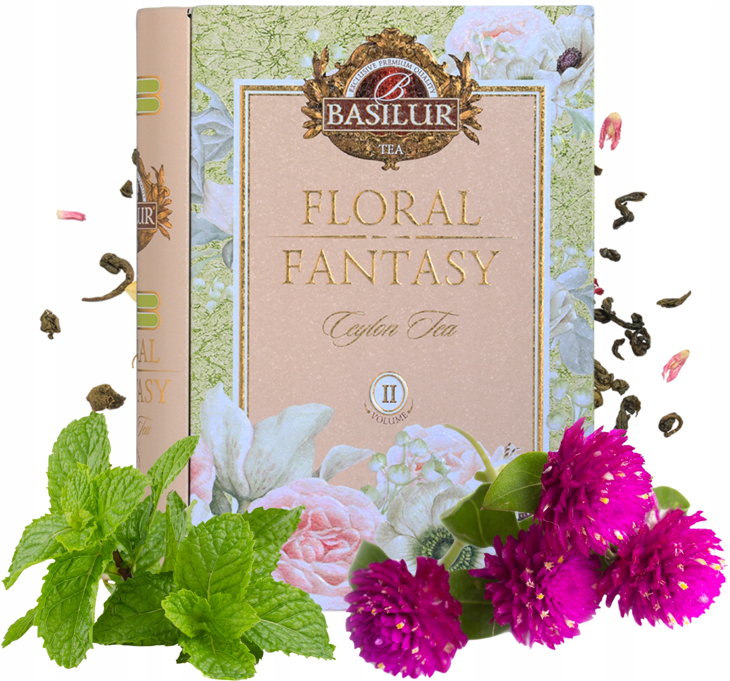 Basilur Floral Fantasy Vol II zelený čaj Měsíček Máta plechovka 100 g
