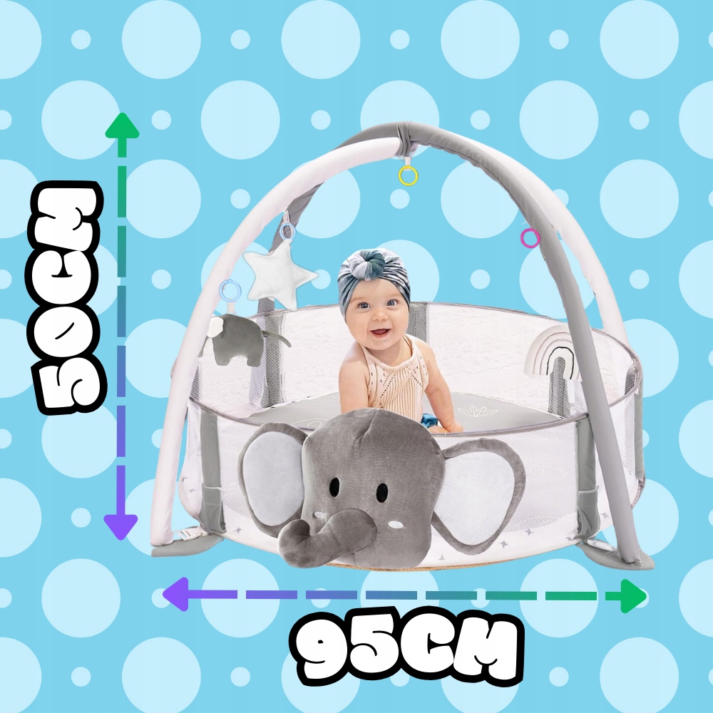 EDUCATIONAL MAT FOR BABIES INTERACTIVE 4in1 ELEPHANT BALLS PLUSH TOYS Material plastic fabric