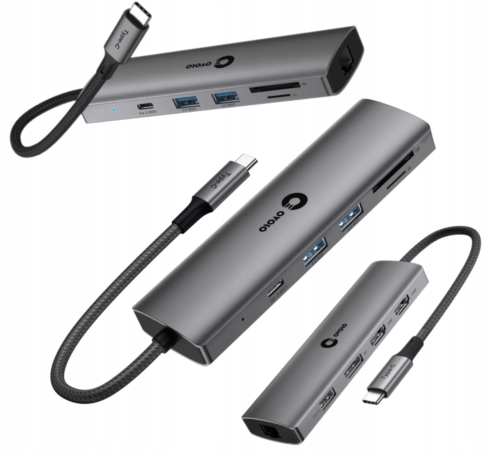 2xHDMI 4K DisplayPort Lan Ethernet Hub Usb-c pro notebook Dual Monitor