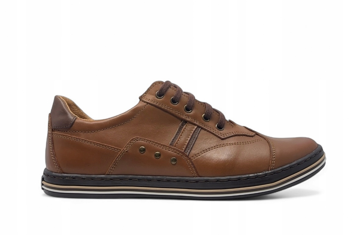 Polbut 1801 pánské kožené polobotky hnědé velikost 41