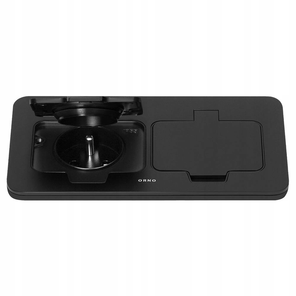 Hermetická elektrická zásuvka dvojitá, IP55, úhel otevření 110 st. černá