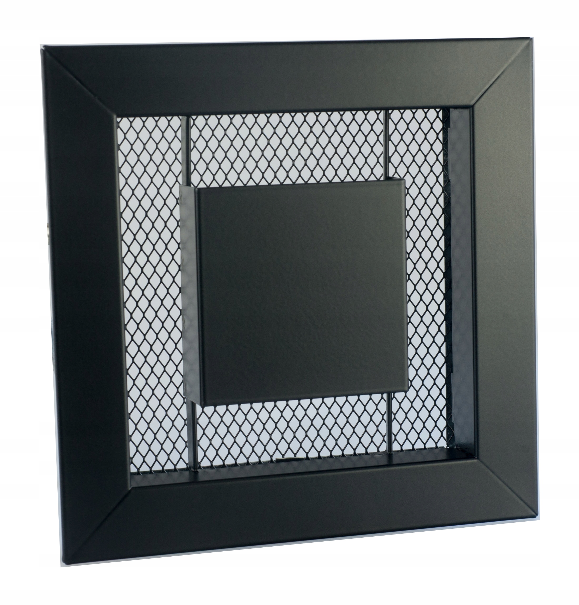 Ventilační mřížka kovová Černá Mat 12,5x12,5 Pl