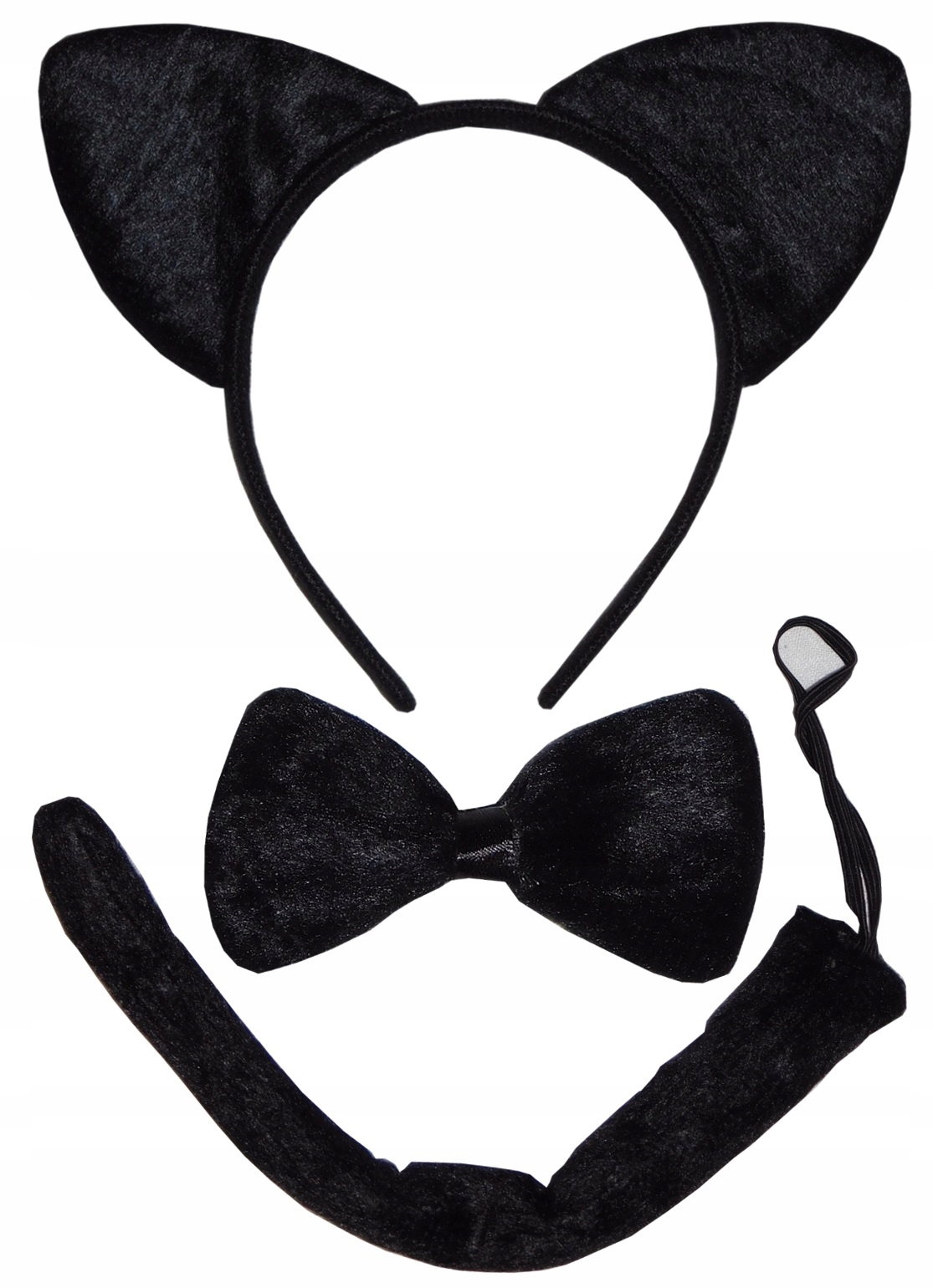 STRÓJ ZESTAW KOT KOTEK OPASKA USZY OGON MUSZKA 120