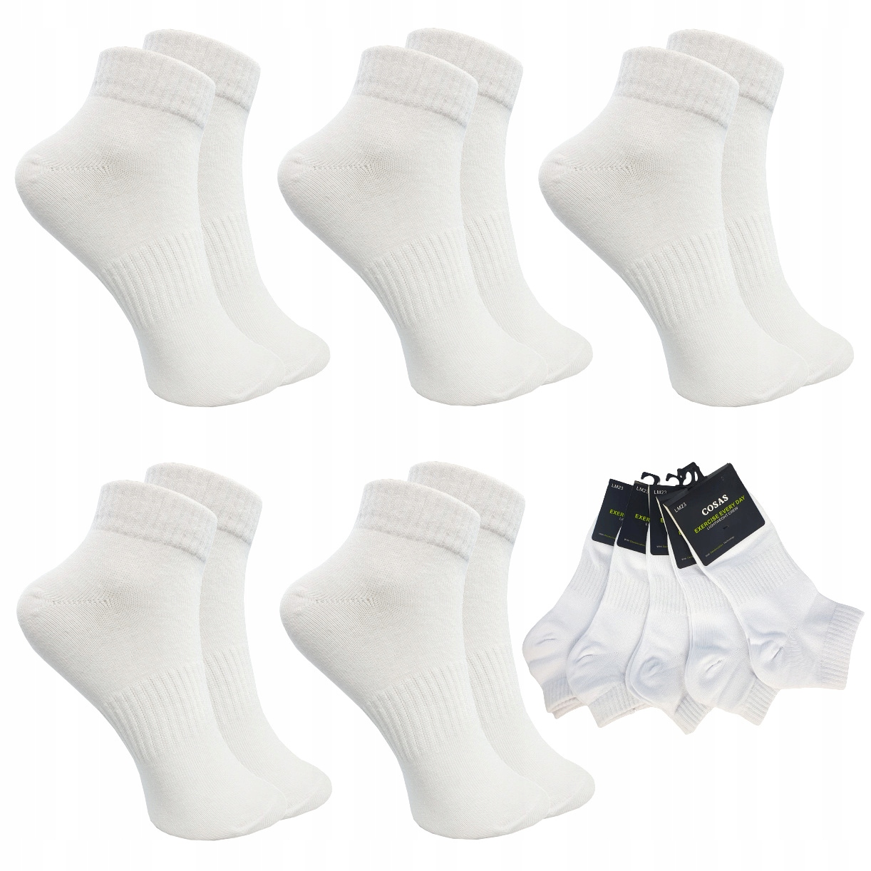 

5x Zakostki Damskie Sportowe Bawełniane Skarpetki