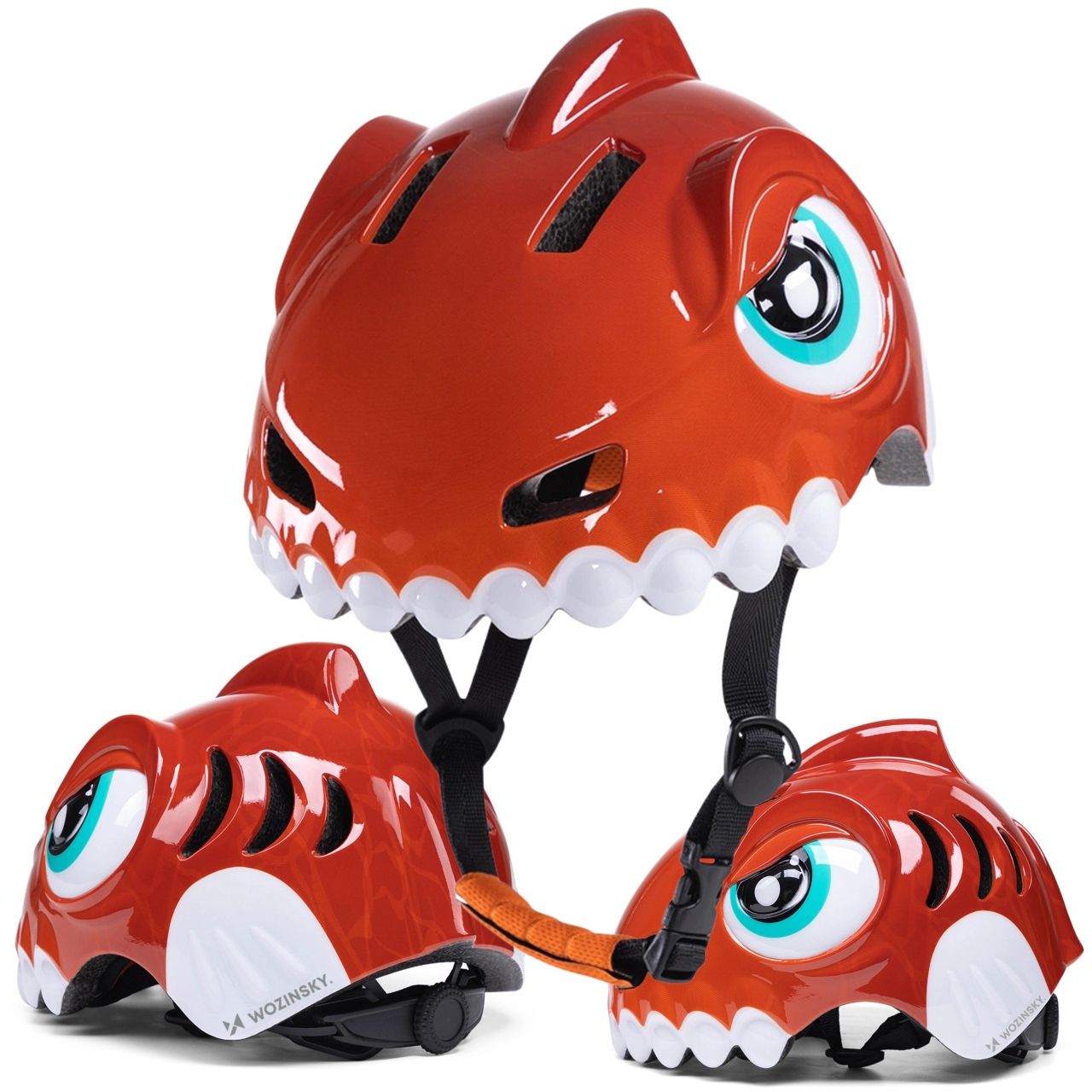 Dětská Cyklistická Přilba Na Koloběžku Kolečkové Brusle Lehká Pohodlná Dinosaurus 52-56 cm