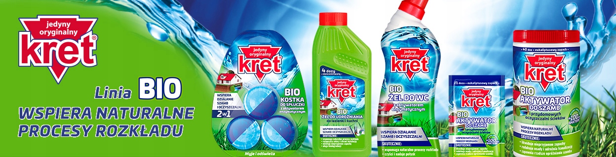 Kret BIO Kostka do Spłuczki Barwiąca Wodę Wspiera Działanie Szamba 3x150g EAN (GTIN) 5900931042665