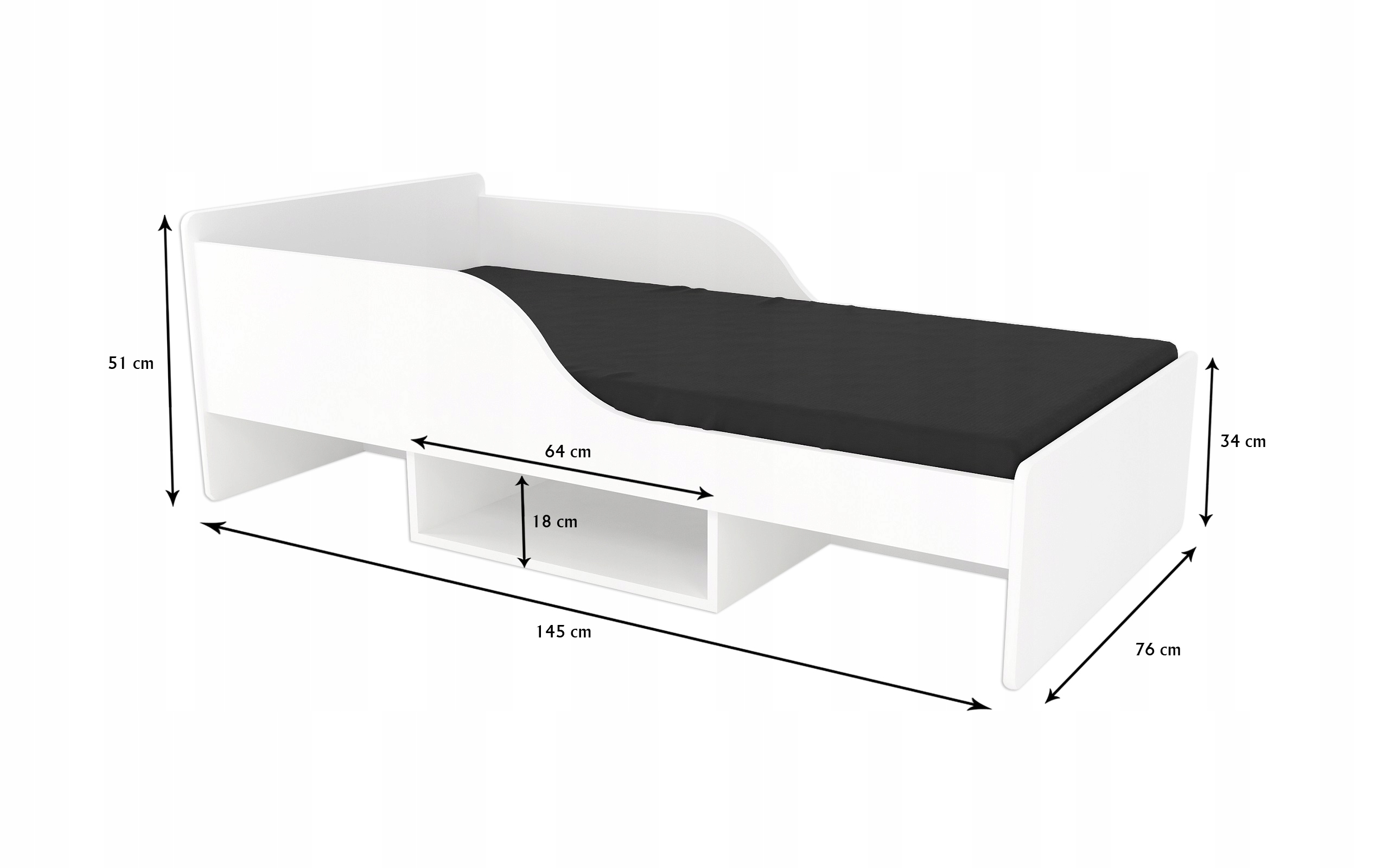 Łóżko dziecięce SMILE 140x70 biało-różowe Marka Lendo