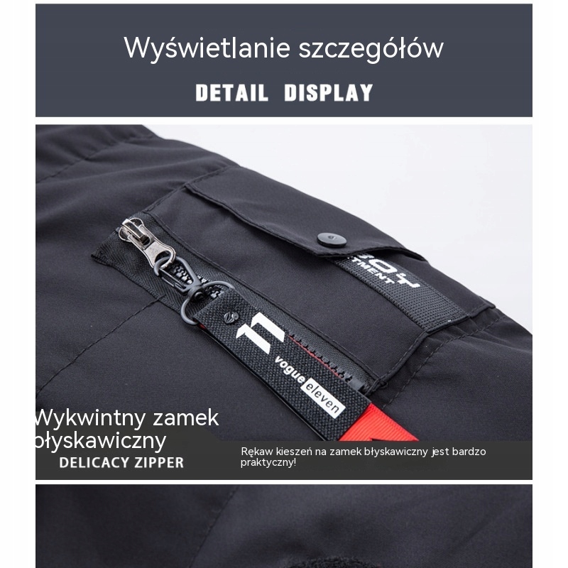 KURTKA ZIMOWA OCIEPLANA MĘSKA PARKA DŁUGA Z KAPTUREM Wzór dominujący bez wzoru