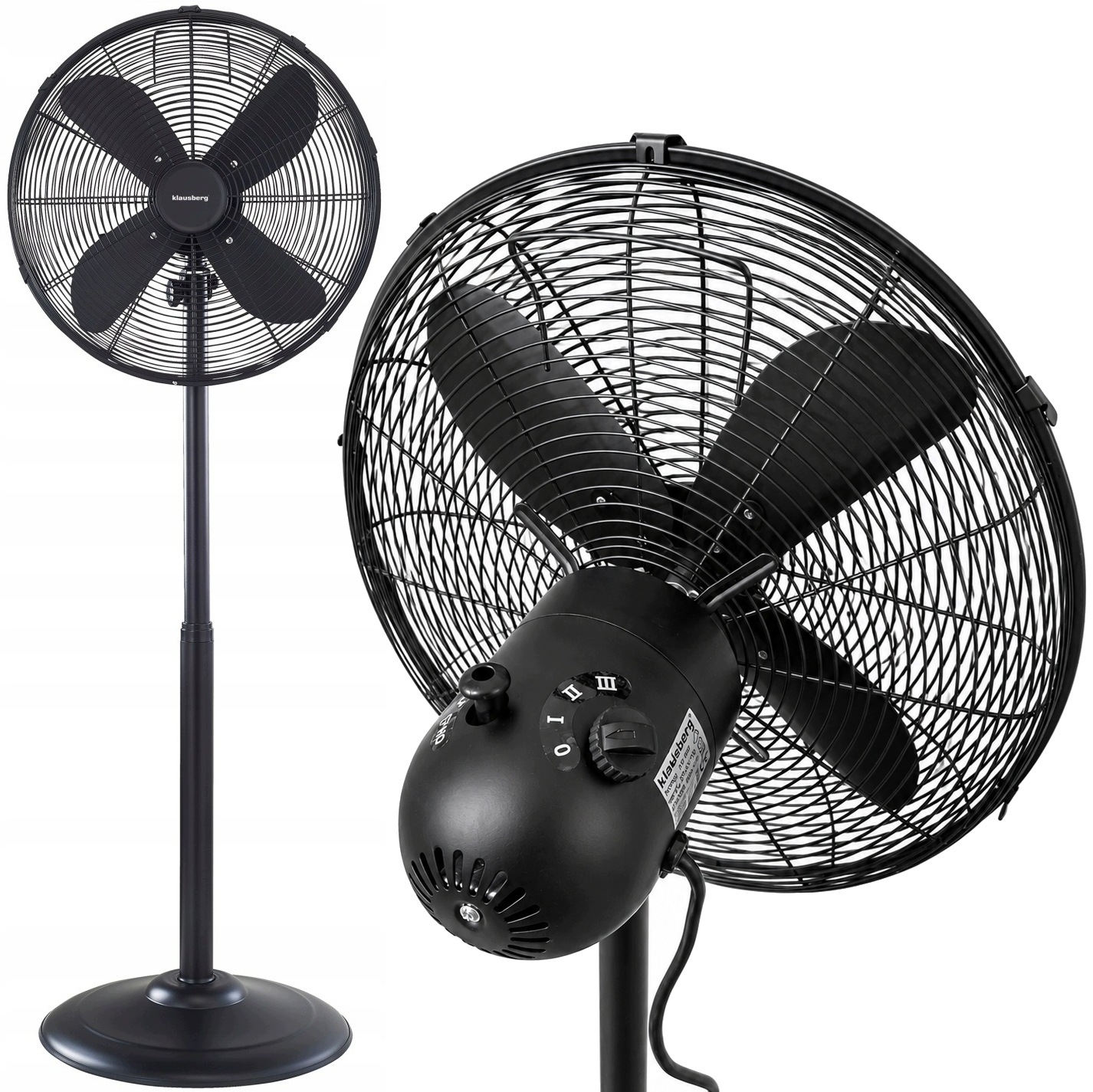 Wentylator Wiatrak Stojący 4 Łopatki 50W Wysoki Cichy Mocny Metalowy 125cm
