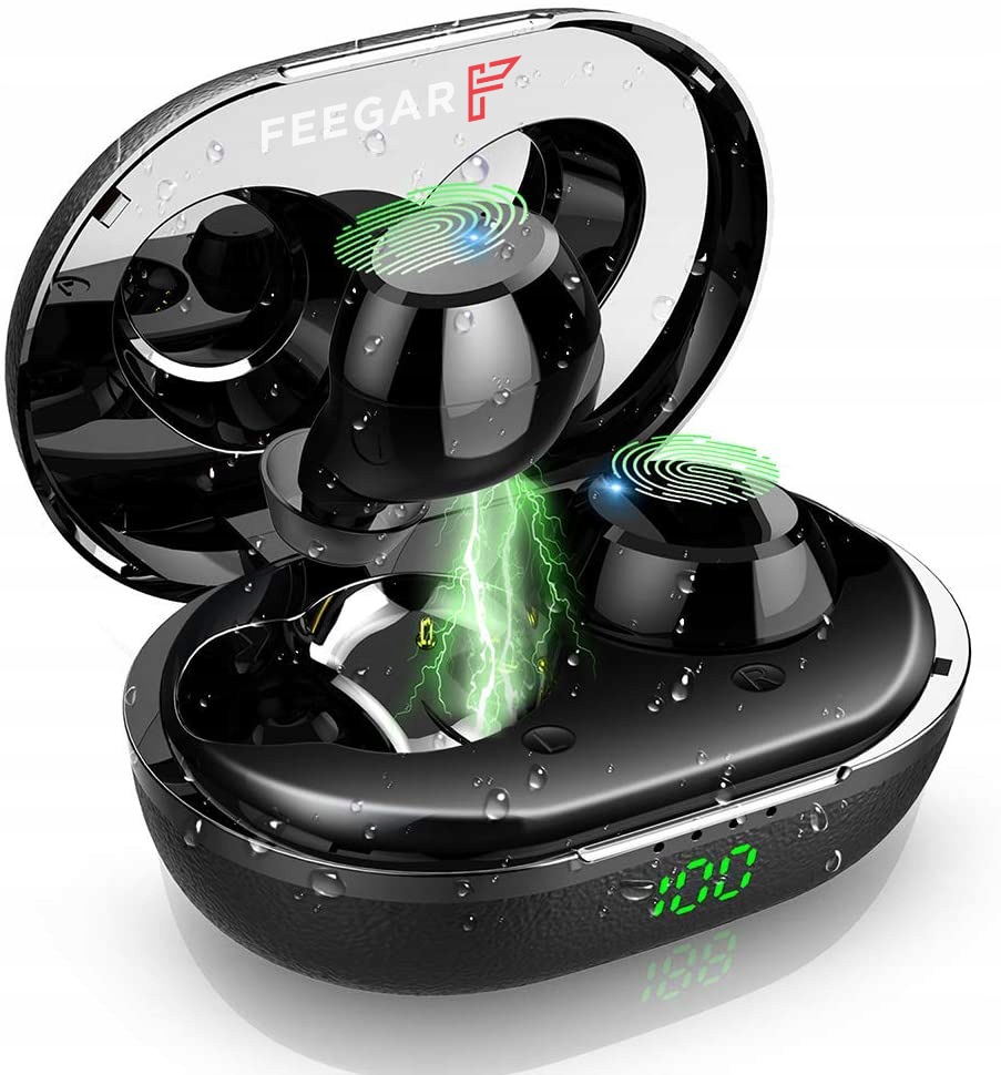 

Słuchawki Tws bluetooth Feegar IPX5 + stacja