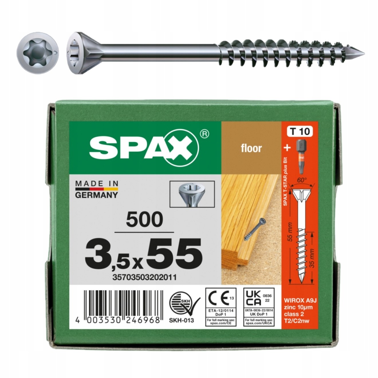 Šrouby Na Podlahy Dřevěných Fasád Podbití 3,5x55 Spax 500ks Bit