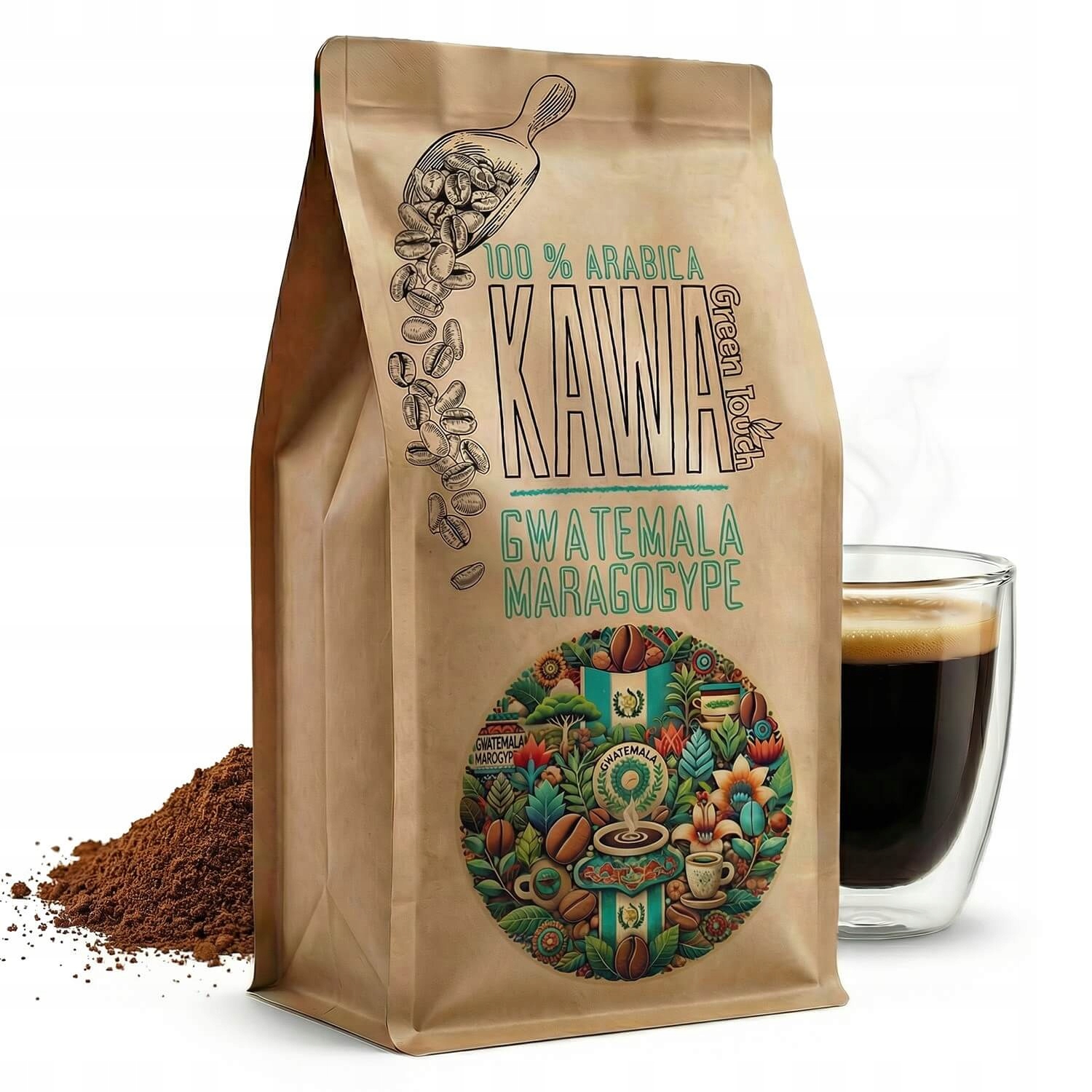 mletá káva Guatemala Maragogype Guatemala arabica 1 kg Green Touch